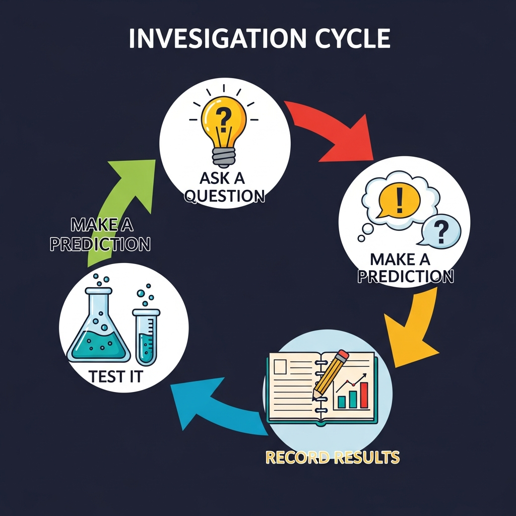 Investigation Cycle: Ask, Predict, Test, Record, Explain