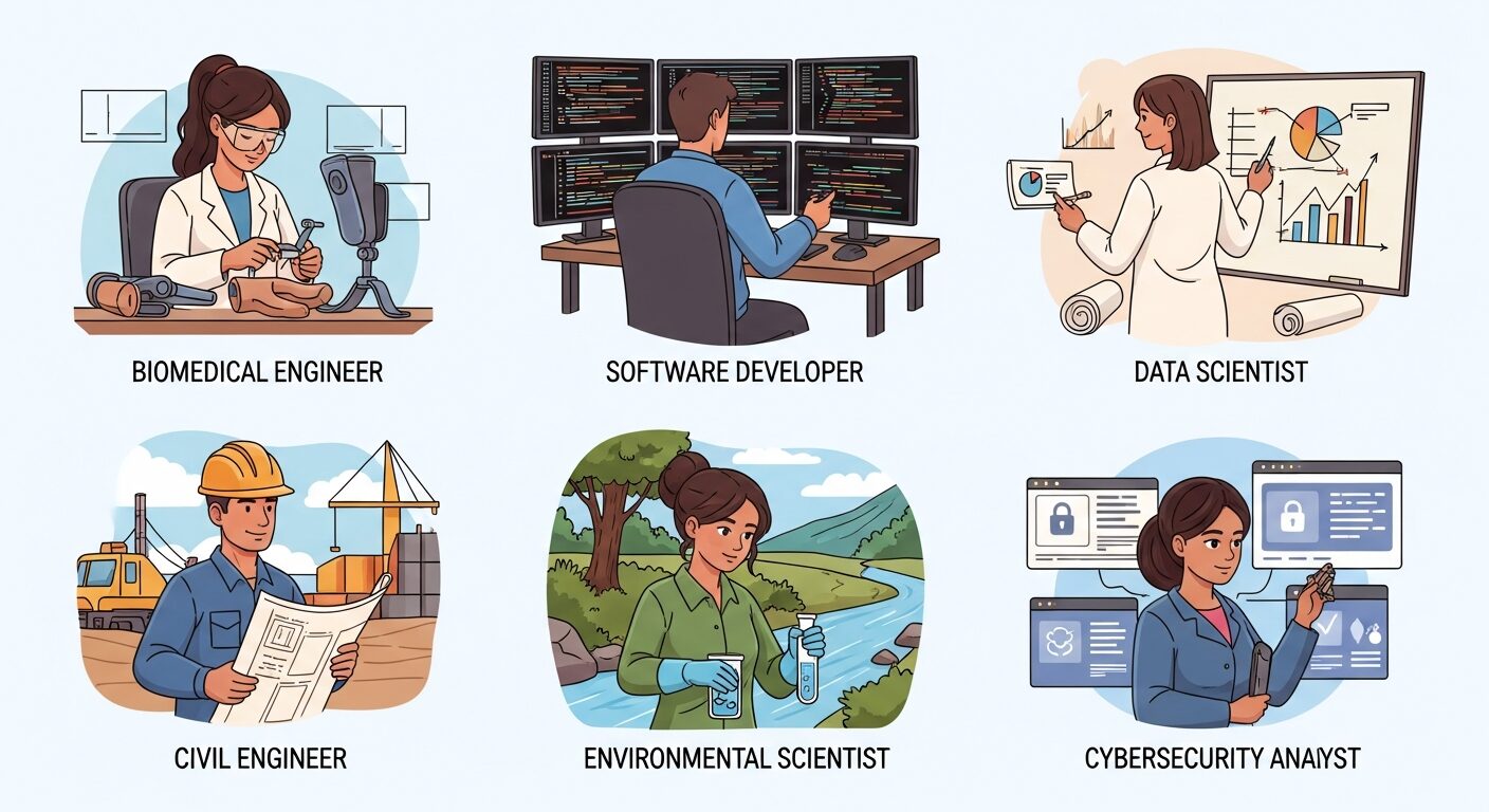 Diverse STEM professionals
