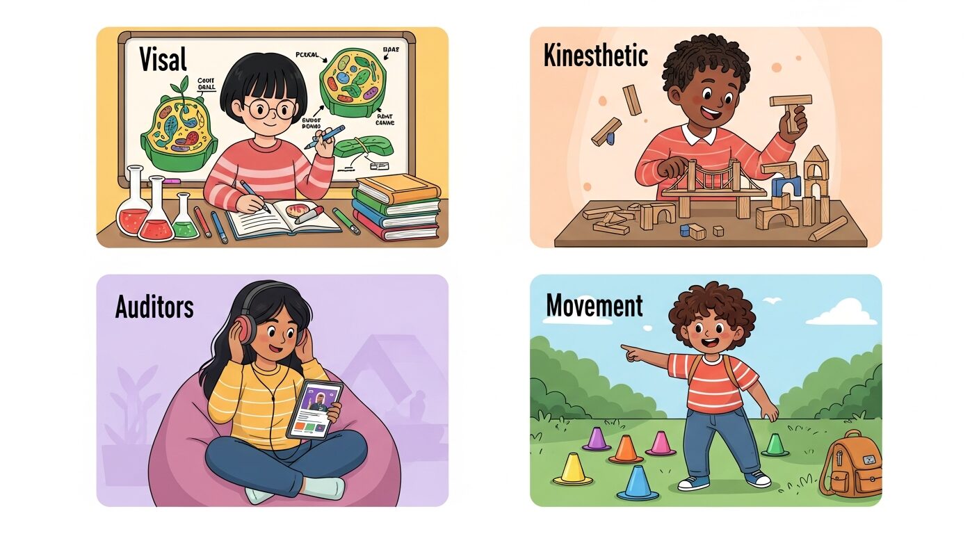 Children learning through different modalities